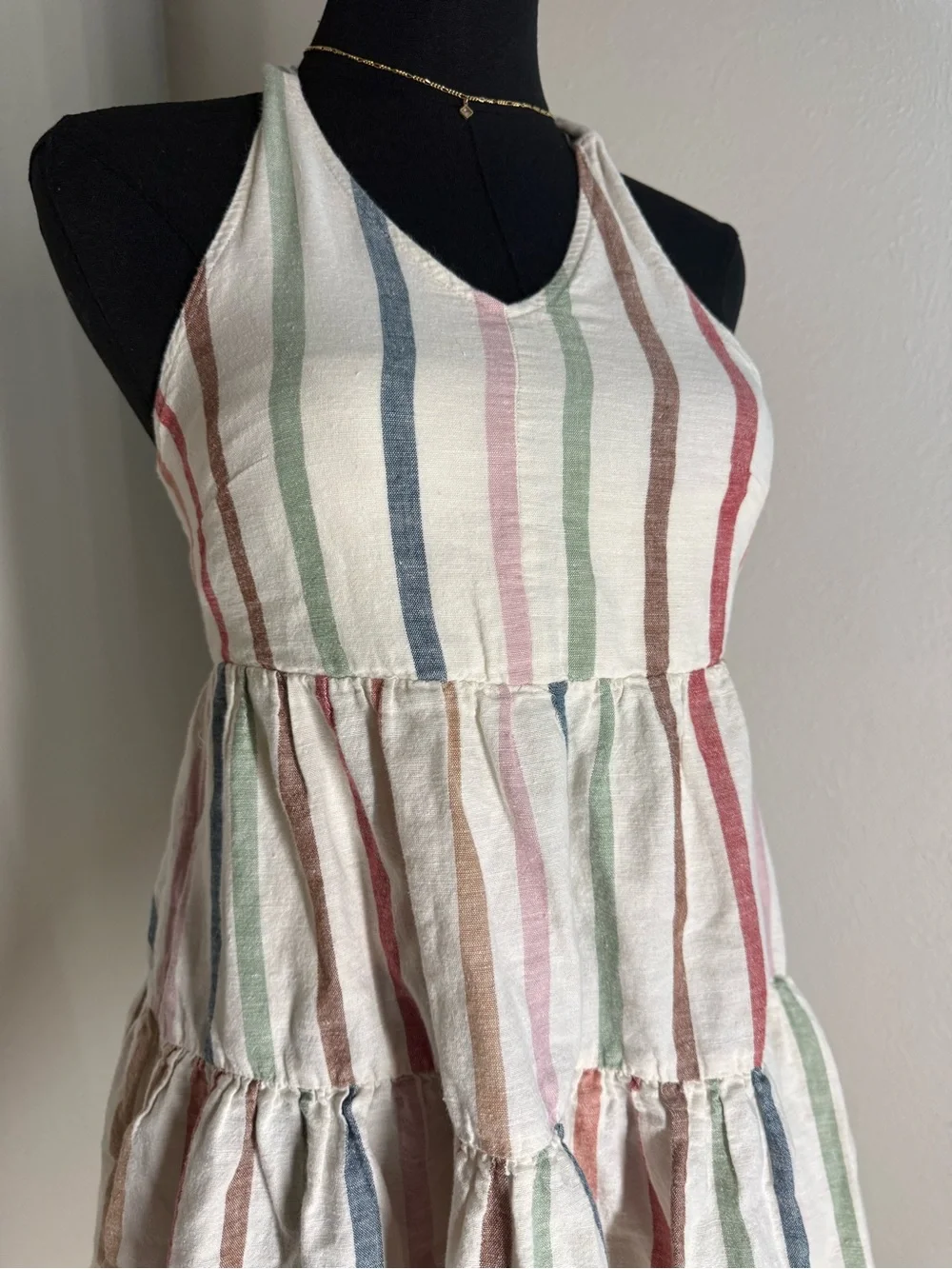 American Eagle Striped Halter Dress